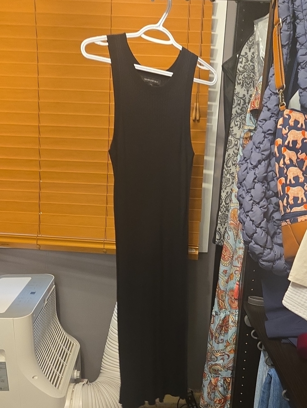 Banana Republic Black Ribbed Sleeveless Maxi Dress